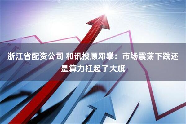 浙江省配资公司 和讯投顾邓攀：市场震荡下跌还是算力扛起了大旗